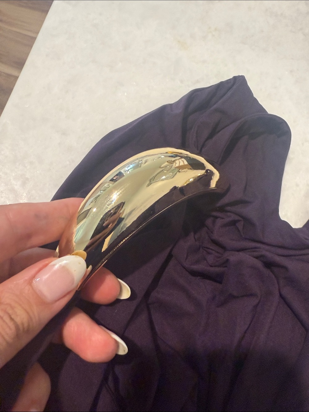naked wardrobe Plum Scoop One-Piece with Gold Ring Straps - Picture 4 of 6